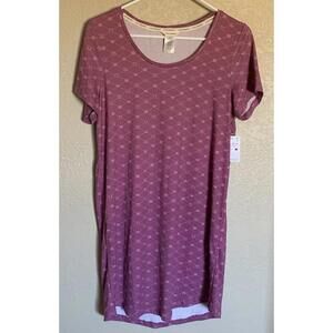 Lucky Brand Mauve Nightgown Sleepshirt Peace Signs Sz M Nwt Lightweight